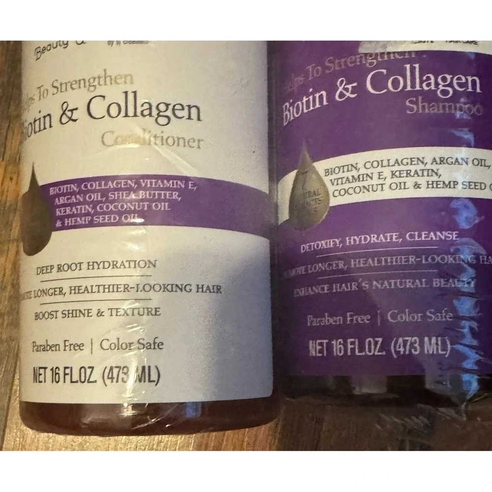BEAUTY UNTOUCHED~ BIOTIN & COLLAGEN STRENGTHENING SHAMPOO‎ & CONDITIONER 32OZ